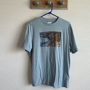 American Eagle Outfitters Men's Light Blue Scenic Tee
